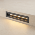 Slim linear recessed step light with mesh grille