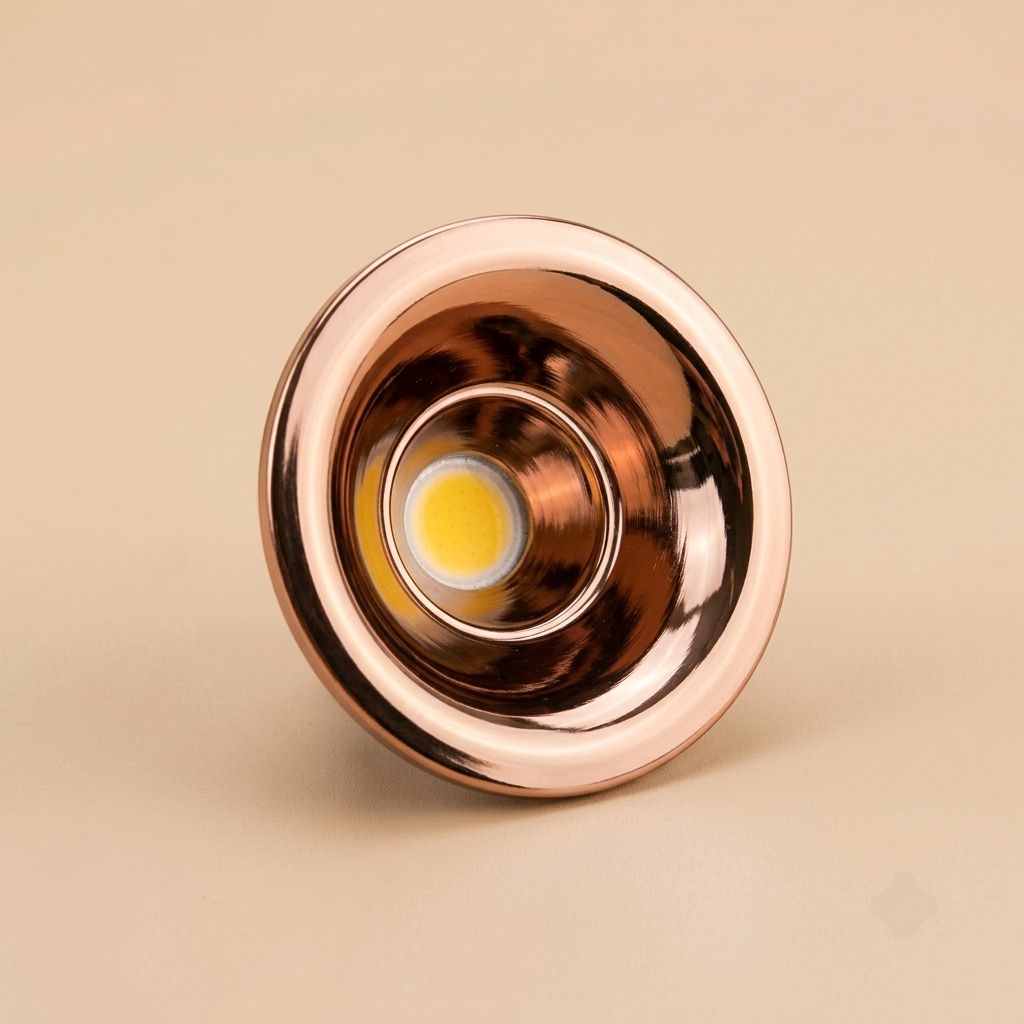 Rose-copper deep-bowl recessed downlight trim