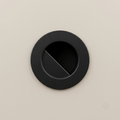 Round recessed step light with half-moon lens, matte black