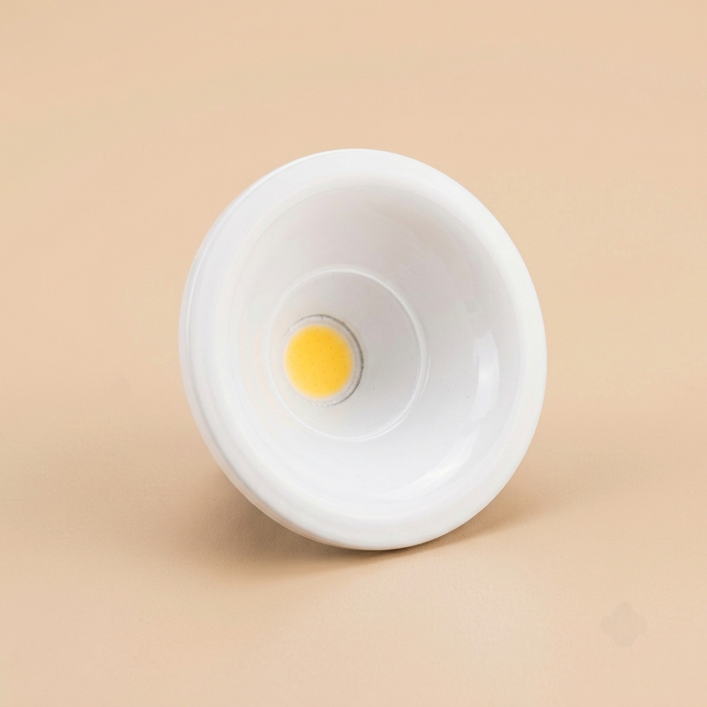 All-white glossy deep-bowl recessed downlight trim