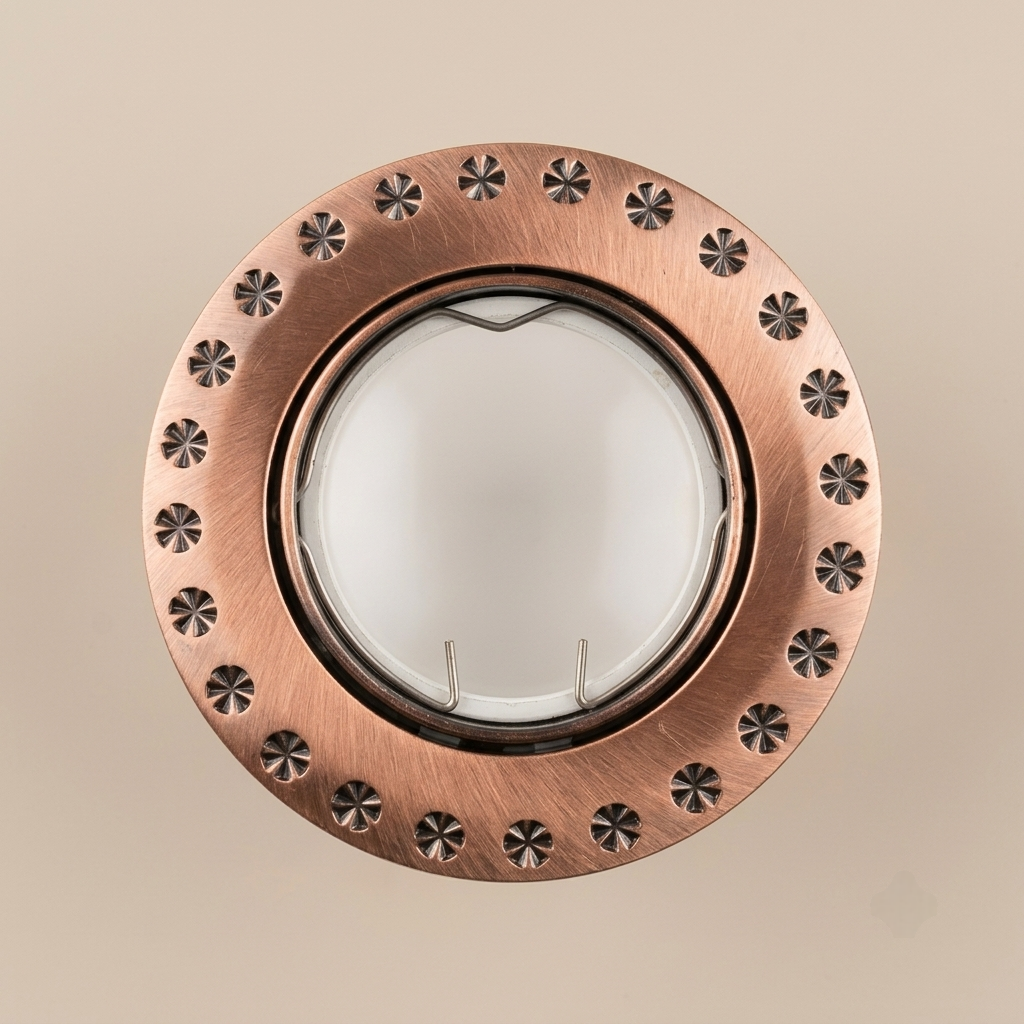 Antique copper decorative recessed spotlight trim