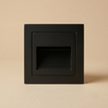 Square recessed LED step light, matte black
