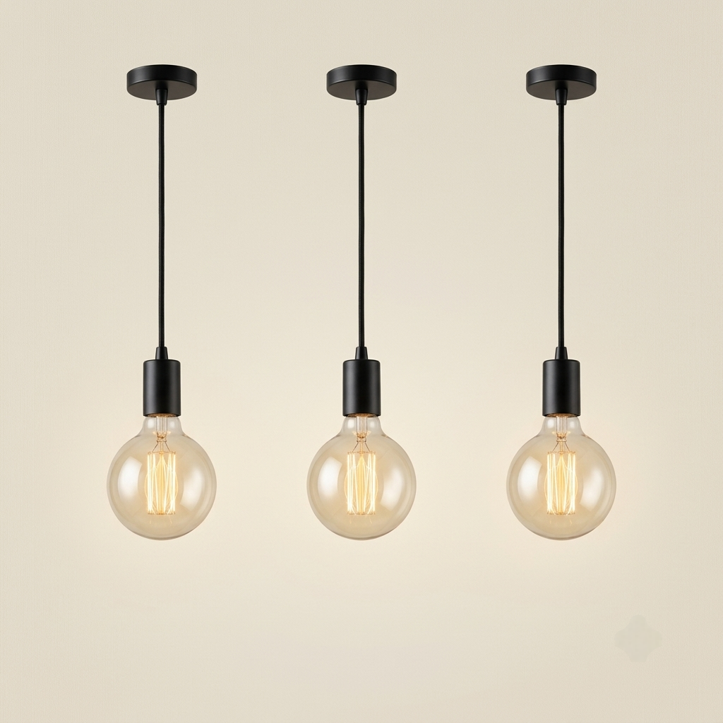 Clear glass dome pendant light with Edison bulb