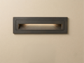 Recessed rectangular LED stair step light, aged bronze