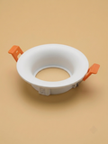Round white recessed spotlight trim with conical reflector