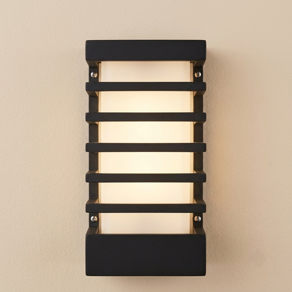 Black cottage-style outdoor wall lantern